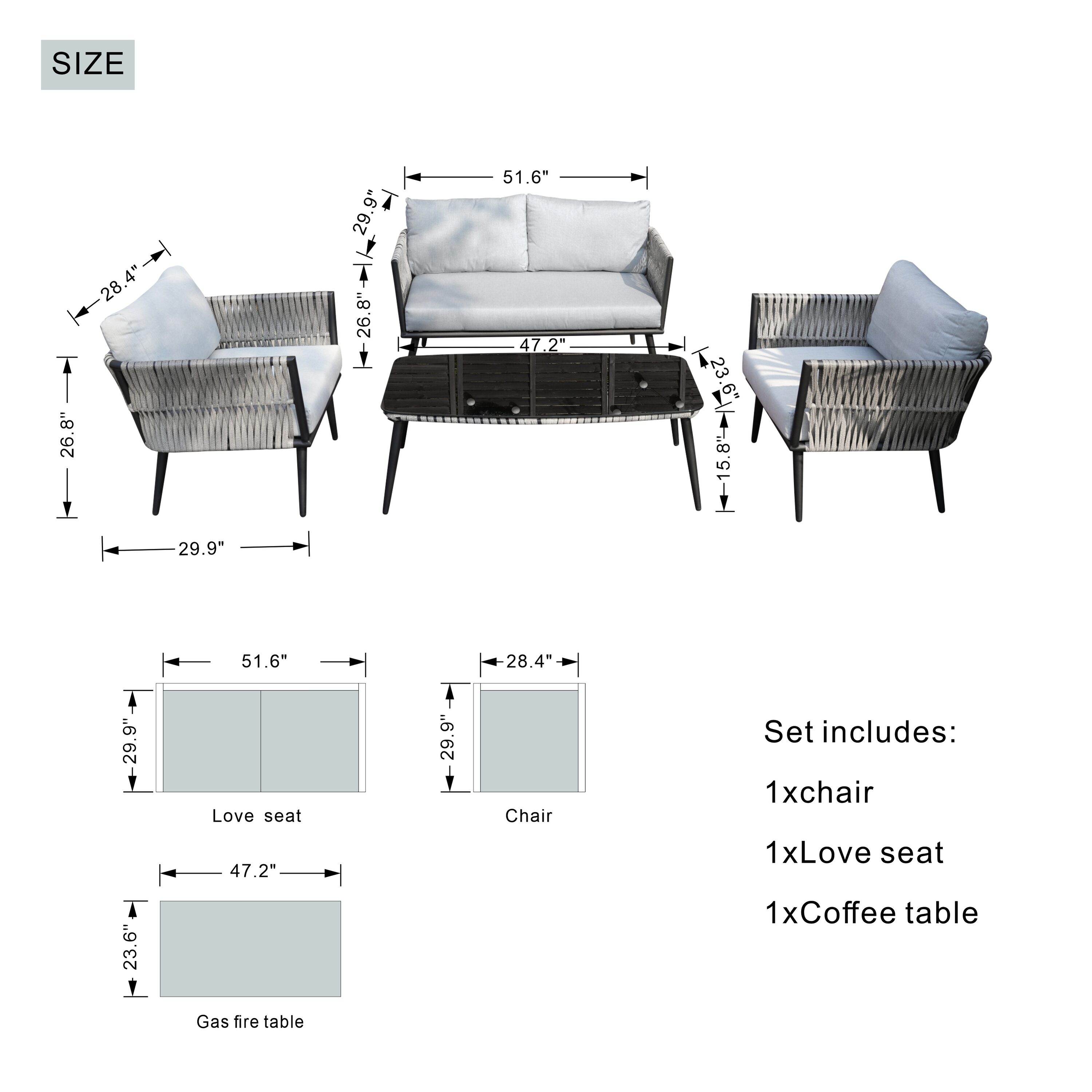 Direct Wicker DWS-1649B-BE Patio-Conversation-Sets - View #9