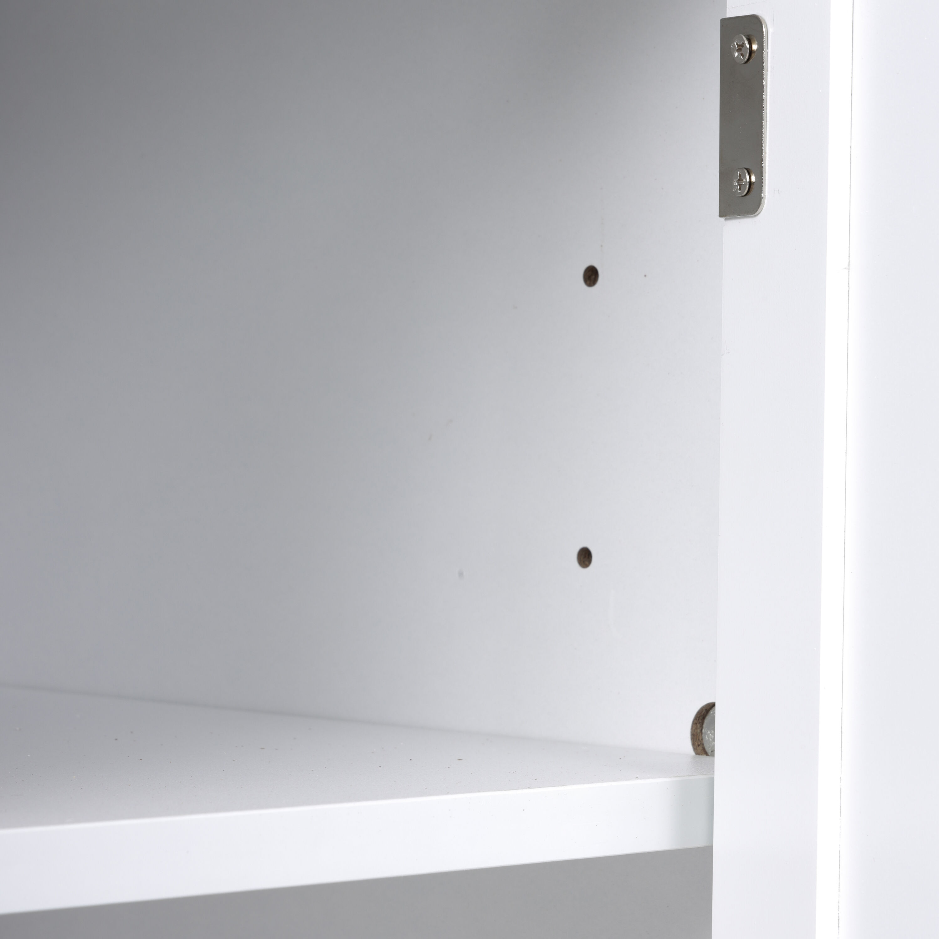 White and Pine Countryside Buffet with Drawers and Doors