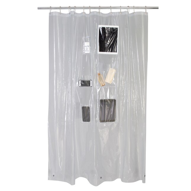 Vinyl Clear Solid Shower Liner, Black Vinyl Shower Curtain Liner