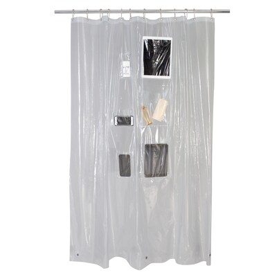 Vinyl Shower Curtains Liners At Com, Shower Curtains With Pockets For Electronics