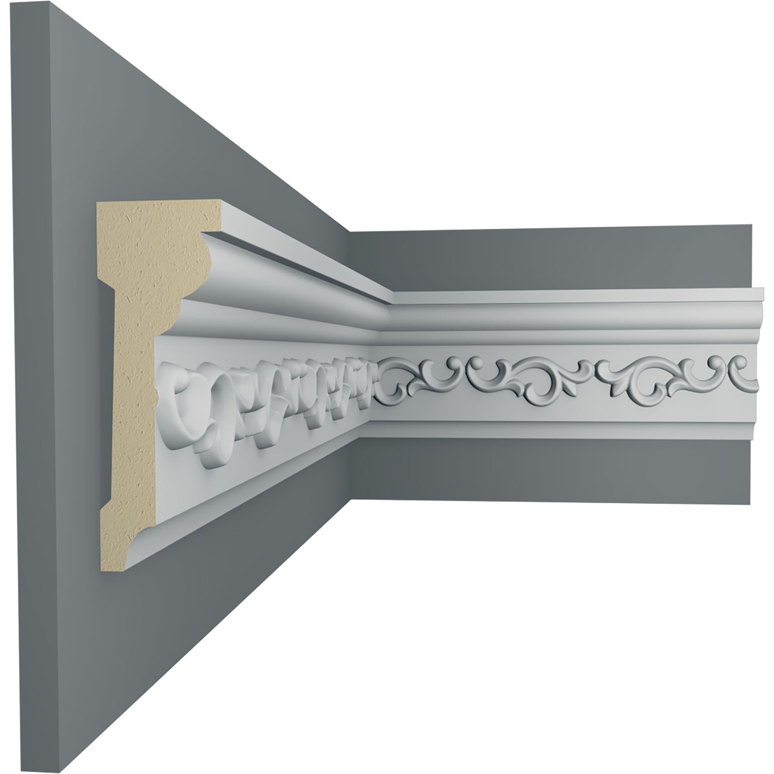 Versailles White Polyurethane Decorative Chair Rail Moulding