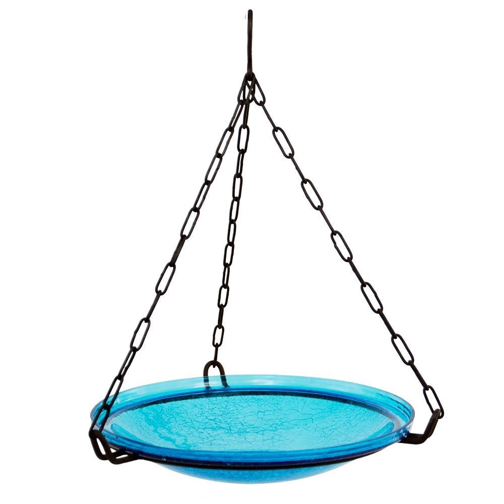 Minuteman International CGB-H-14T 17-Inches H Blue Glass Birdbath bowl