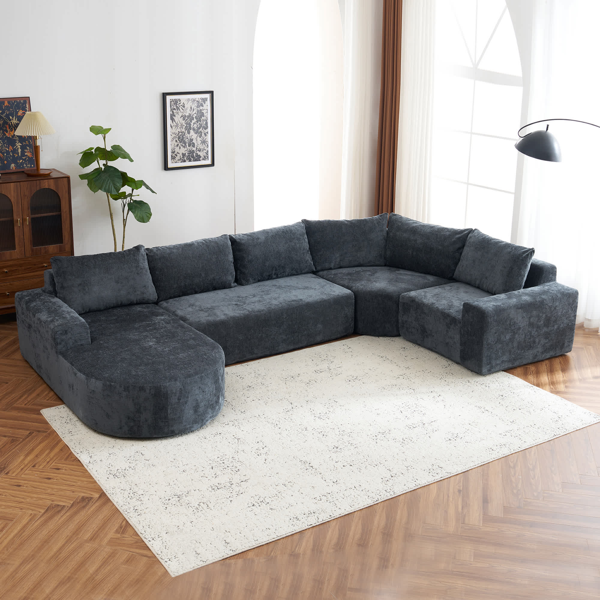 Roomfitters - 141 inch Oversized Modular Cloud Sofa Set U Shaped Sofa with Deep Seat for Living...