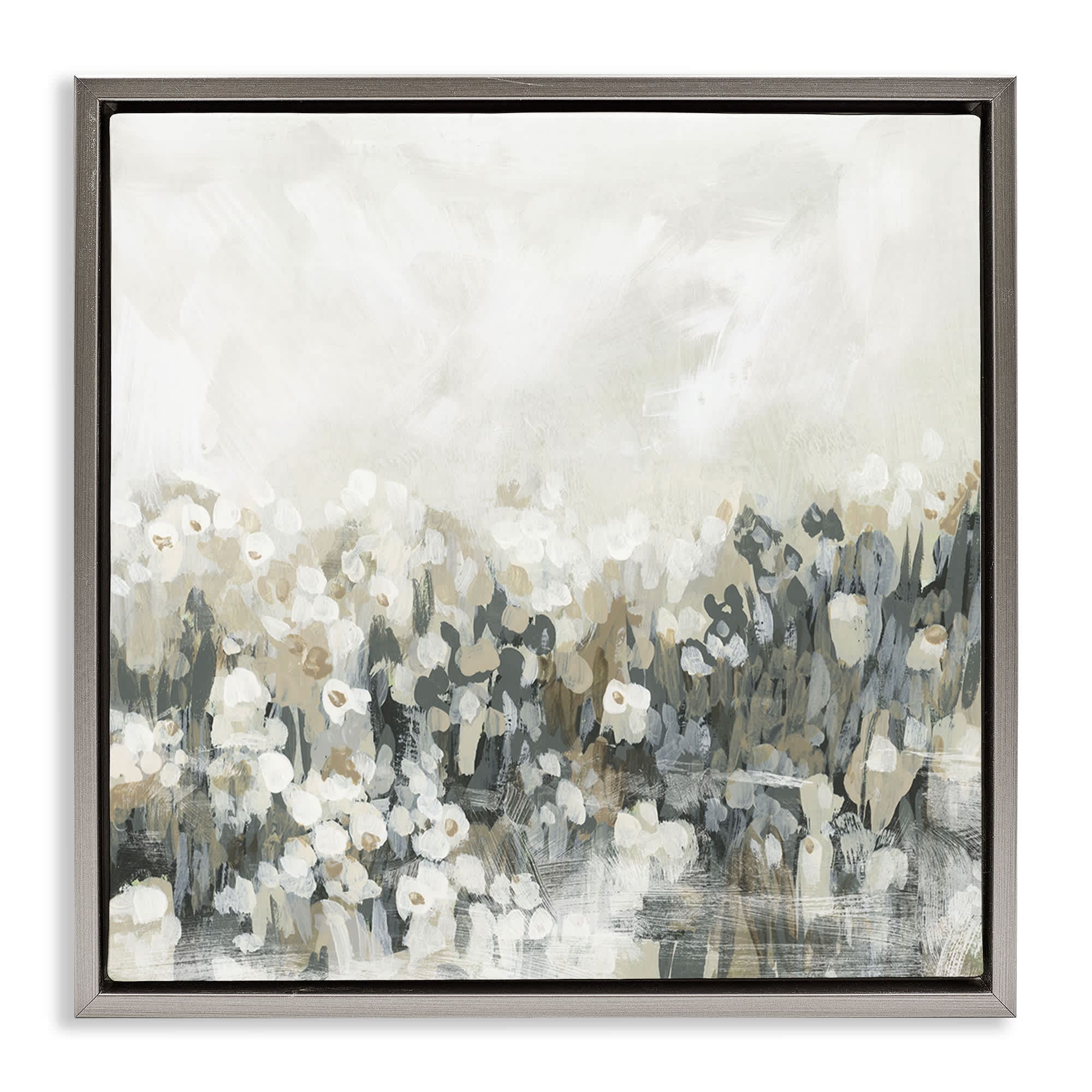 Stupell Industries BS-352-FFL-17X17 Grey Speckled Flowers Gray Framed Floater Canvas Wall Art By June Erica Vess 18 x 18