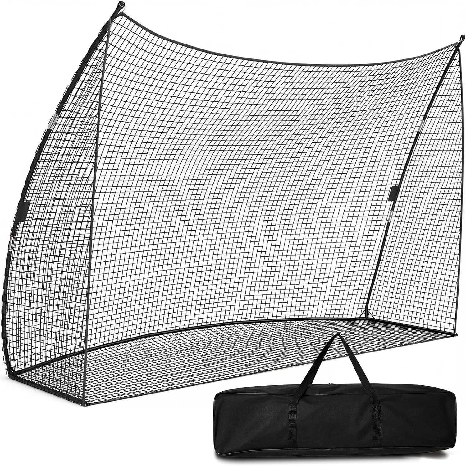 IdealHouse 10 x 7ft Golf Practice Hitting Net Portable Personal Driving Range for Backyard Indoor Outdoor Use Golf Net for Hitting and Chipping with Carry Bag Ideal Gift for Men Dad Black