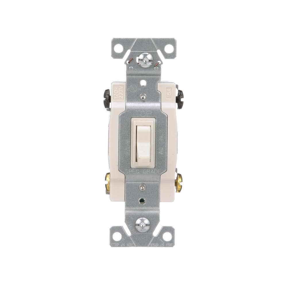 Eaton 1242-7LA-BX-LW 15-amp 4-way Toggle Light Switch , Light almond