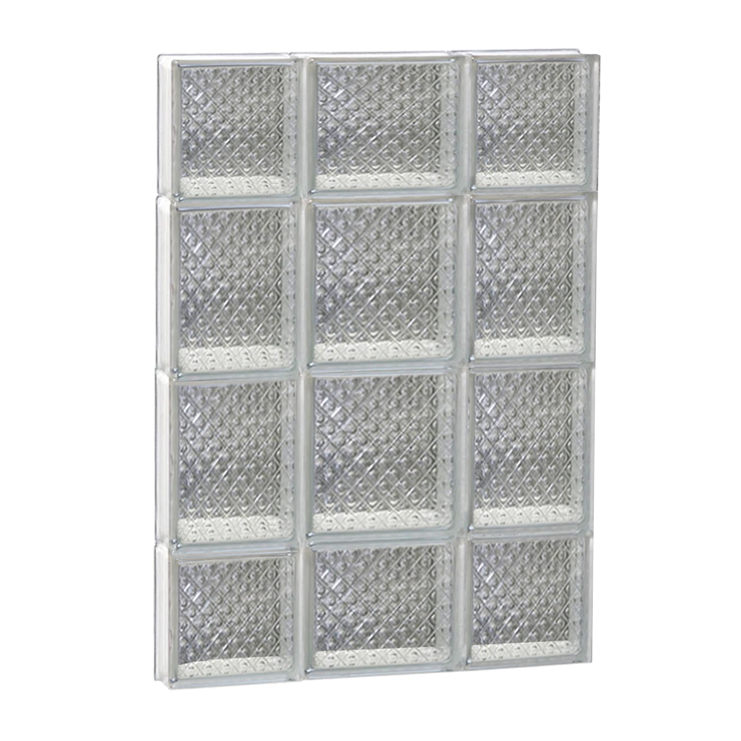 REDI2SET S2028DP Diamond Glass 19-1/4-in x 27-in Frameless Replacement Glass Block Window