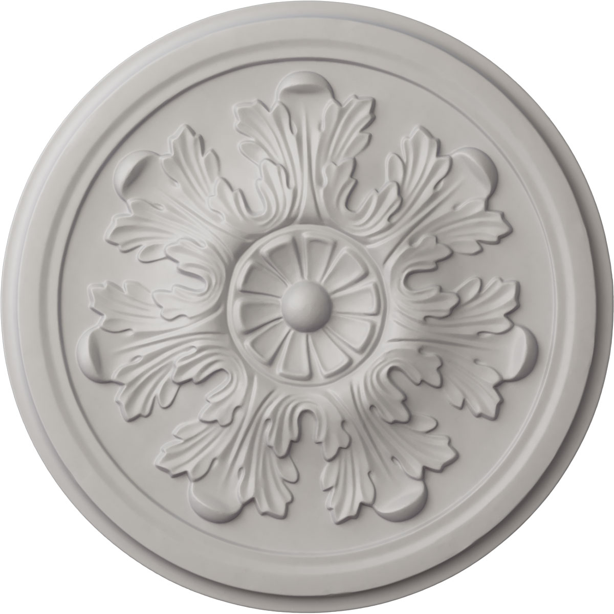 Ekena Millwork CM12LEUWF Legacy Acanthus 12.75-in W x 12.75-in L Painted Ultra Pure White Polyurethane Whole Ceiling Medallion