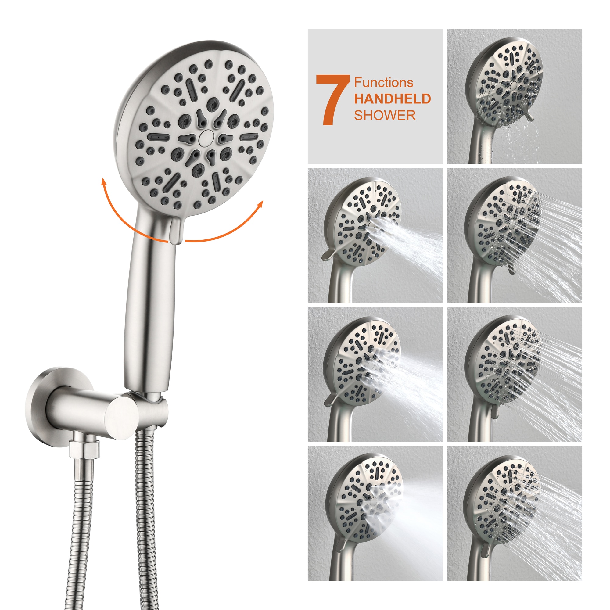 WELLFOR SPA-88040BN-10 Showerhead-Bar-Panels - View #5