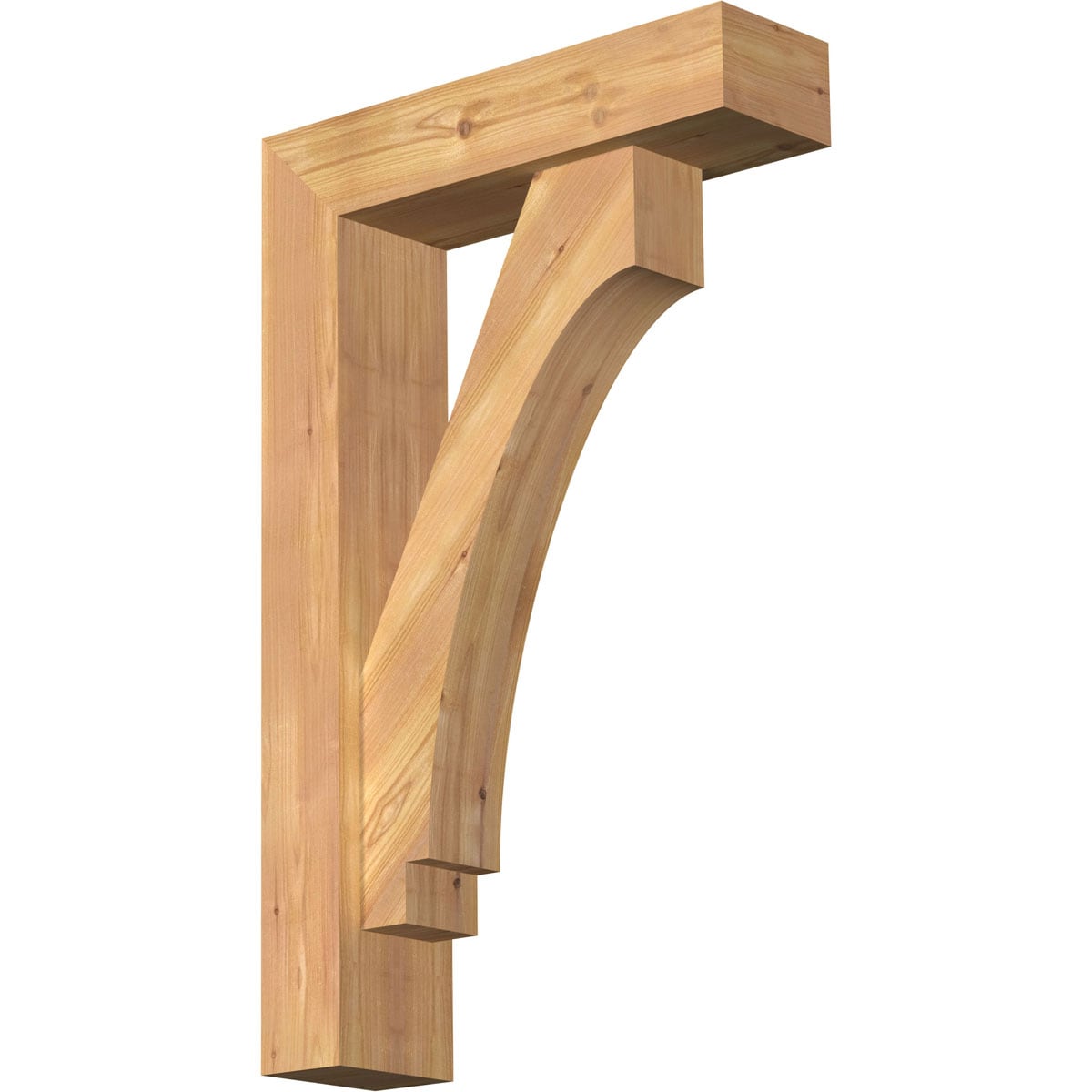 Ekena Millwork 1462740 Imperial Block Smooth Bracket with Offset Brace 5-1/2-in x 20-in x 32-in Western red cedar Brown Wood Standard bracket