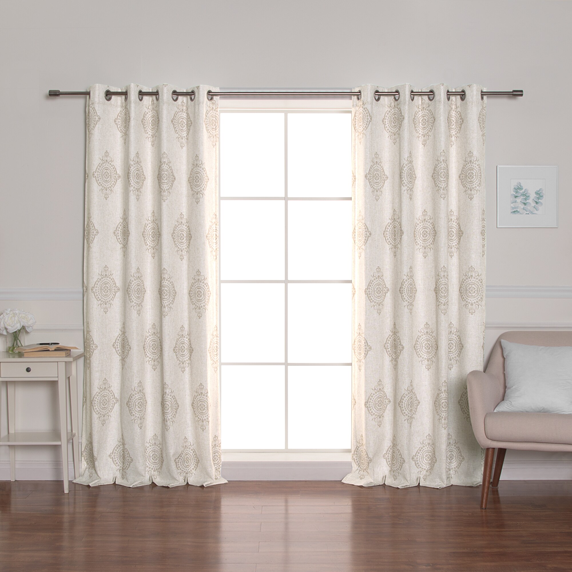 Best Home Fashion JC-16-MED02-84-BEIGE 84-Inches Beige Blackout Thermal lined Grommet Single curtain panel