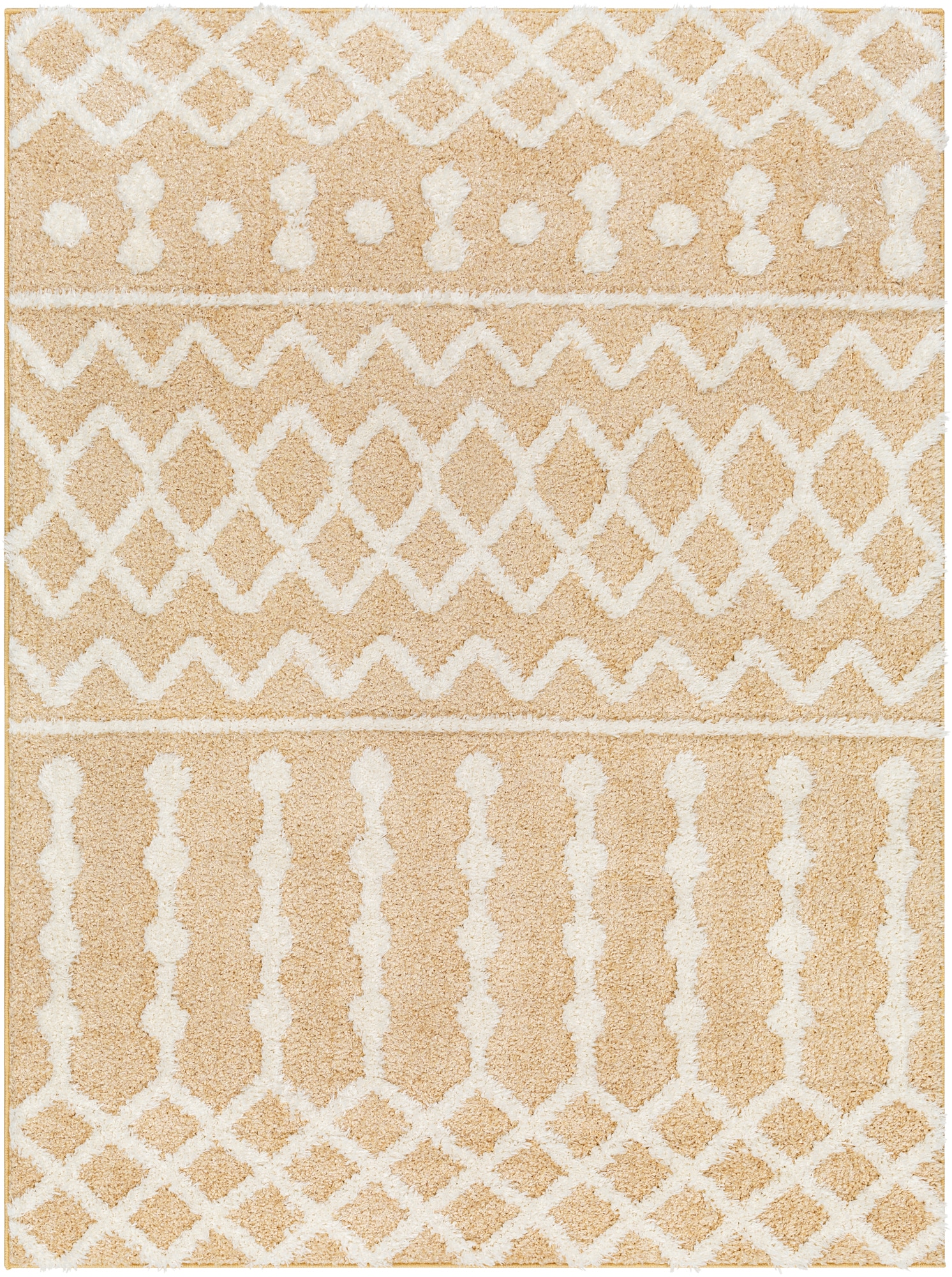 Livabliss RDO2345-679 Rodos 7 x 9 (ft) Polyester Tan Rectangular Indoor Tribal Moroccan Area rug