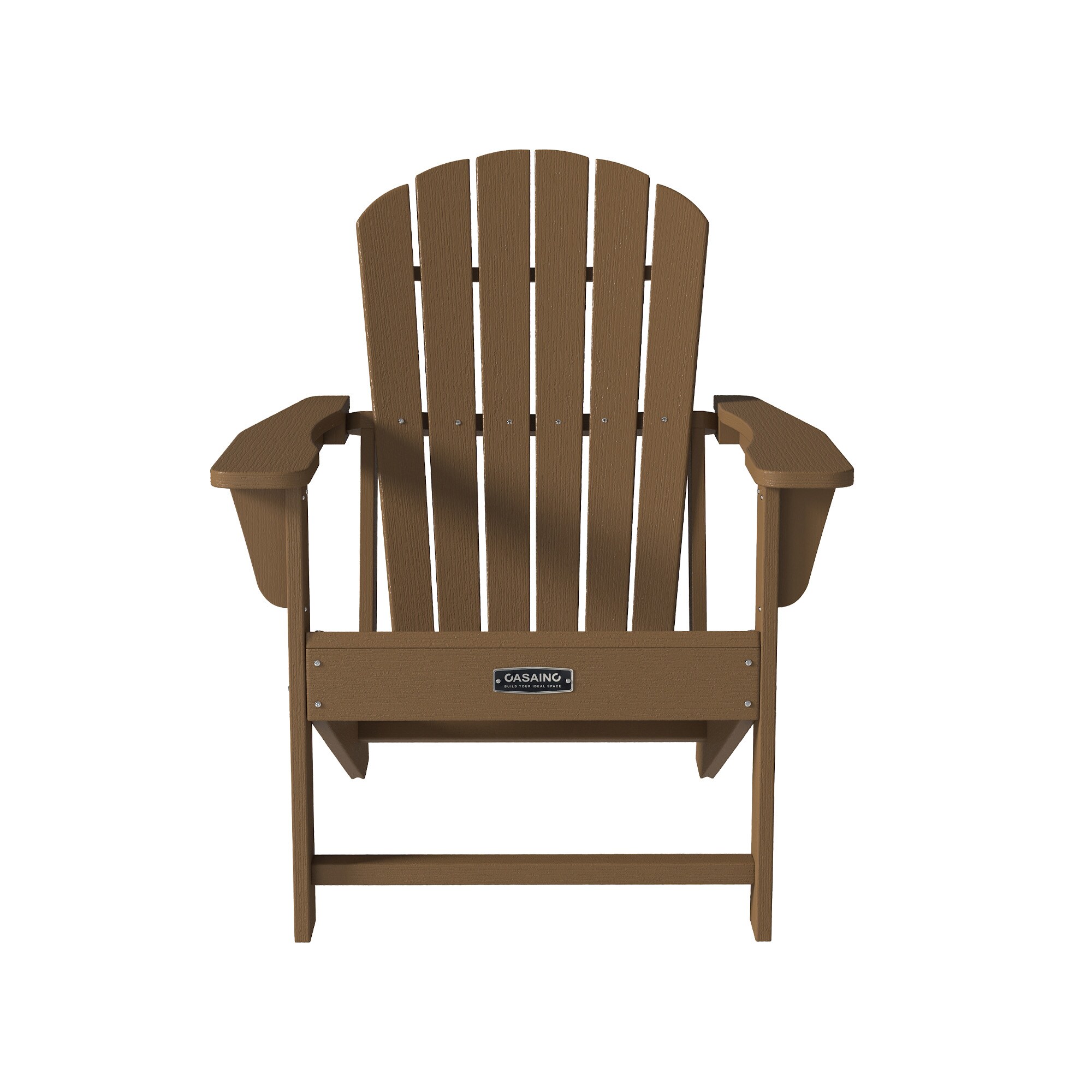 CASAINC Adirondack Chair Brown Polyethylene Frame Stationary Adirondack ...