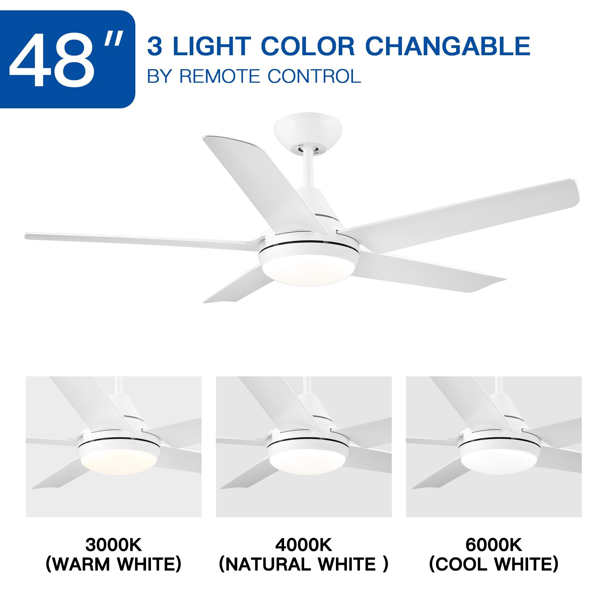 WELLFOR GYH48-1085-5WH Ceiling-Fans - View #7