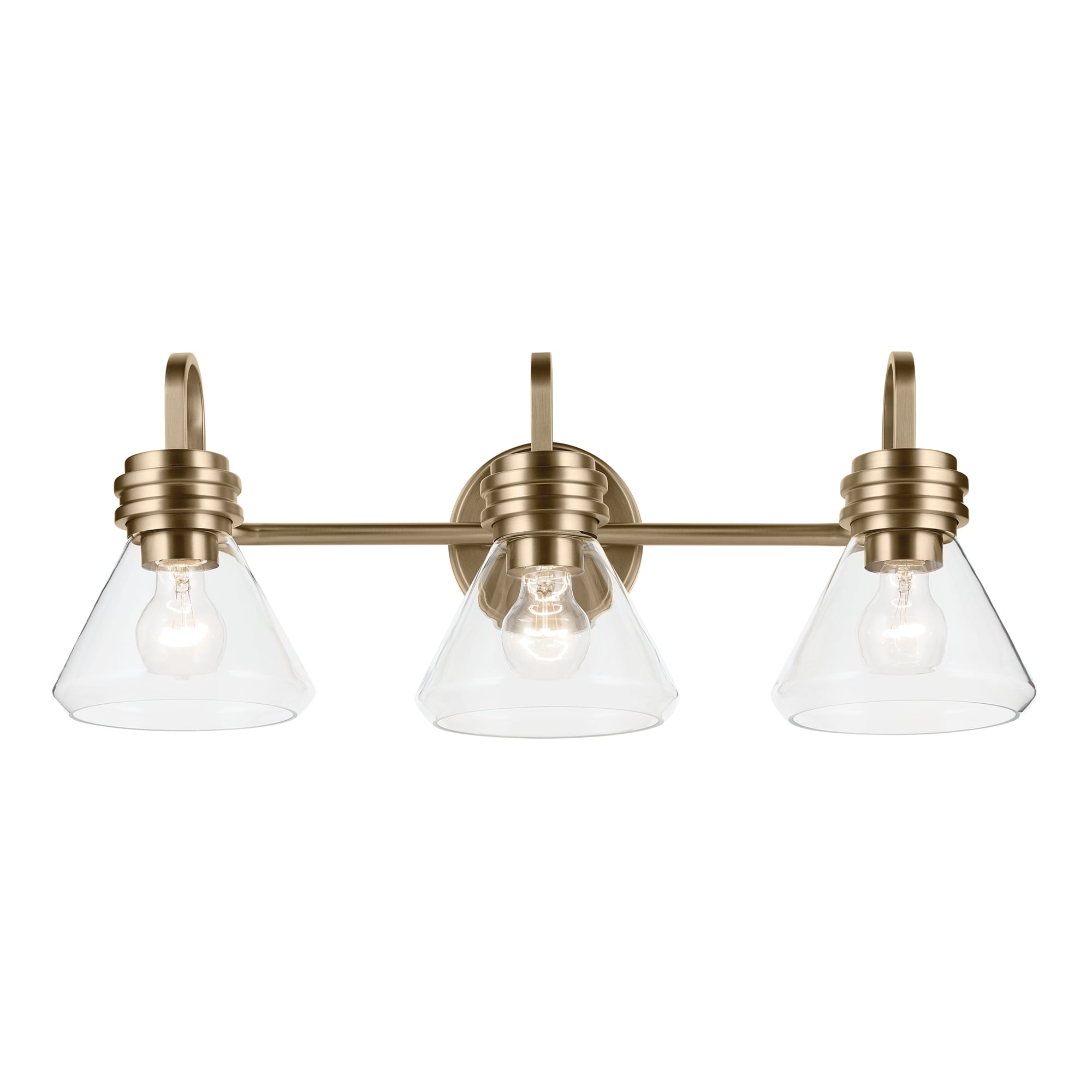 Kichler 55155CPZCLR Farum 26-in 3 -Light Bronze Modern/contemporary Vanity light