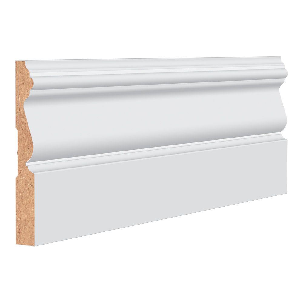 RELIABILT 412-MDF16 9/16-in x 4-1/2-in x 16-ft Traditional Primed MDF 412 Baseboard Moulding