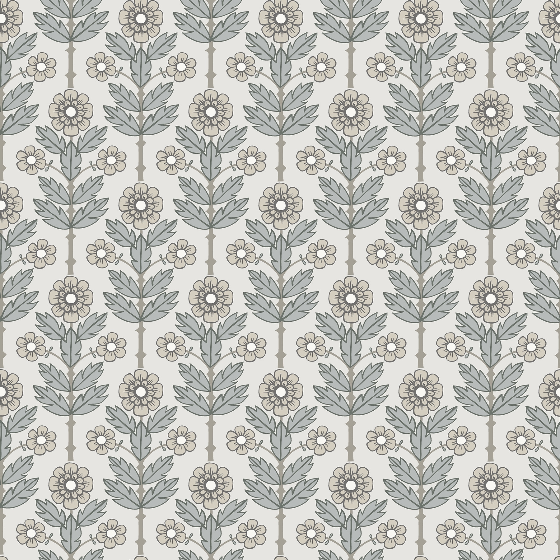 A-Street Prints Leilani White Floral Wallpaper