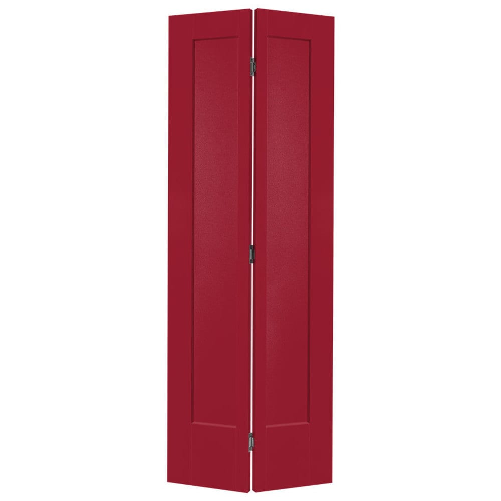 Masonite 826460 Lincoln Park 24-in x 80-in Barn Red 1-panel square Smooth Hollow core Prefinished Molded composite Closet Bifold Door ( Hardware Included )