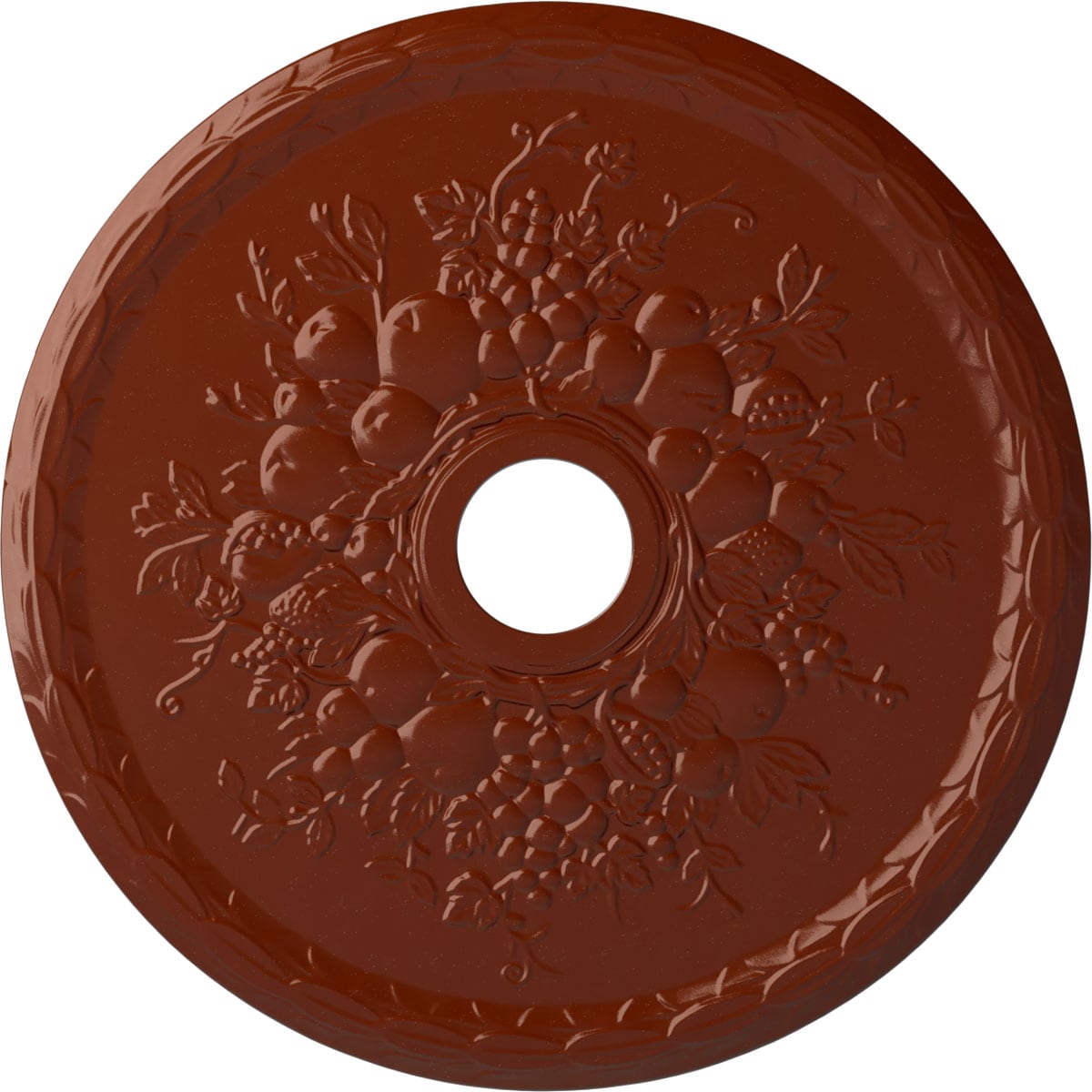 Ekena Millwork CM22GRFIF Grape 22.625-in W x 22.625-in L Painted Firebrick Polyurethane Whole Ceiling Medallion