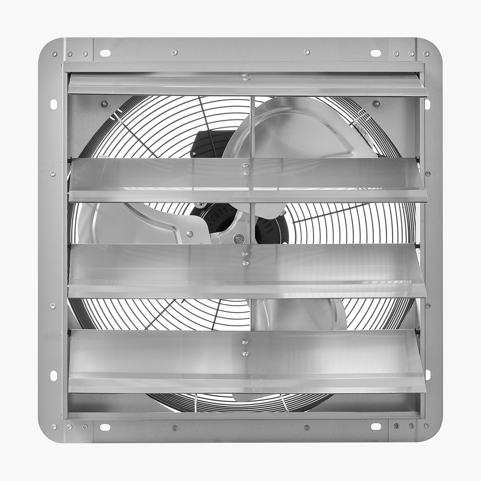 LUXEYARD 18 inch Shutter Exhaust Fan Wall Mounted Attic Vent Fan with 2200 CFM Airflow AC Motor Heavy-duty Steel Construction Low Noise for Shed Garage Greenhouse Ventilation Cooling Silver