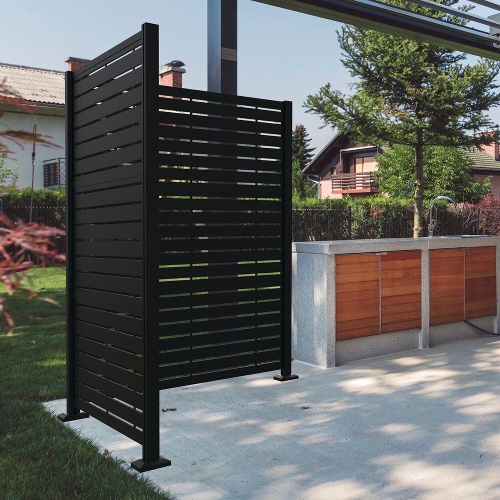 Freedom 1-in x 48-in x 2-ft Boardwalk Black Polypropylene Decorative Screen Panel