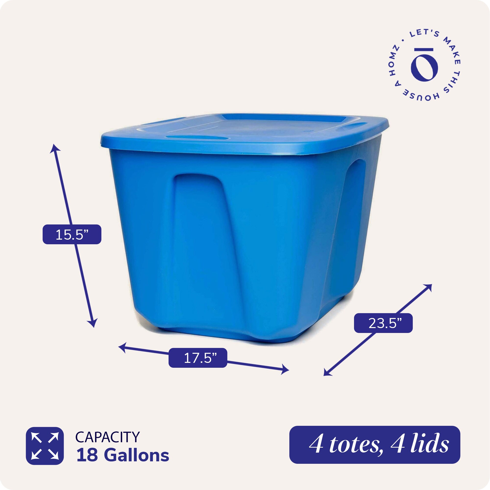 Homz Products 252646 Plastic-Storage-Totes - View #3