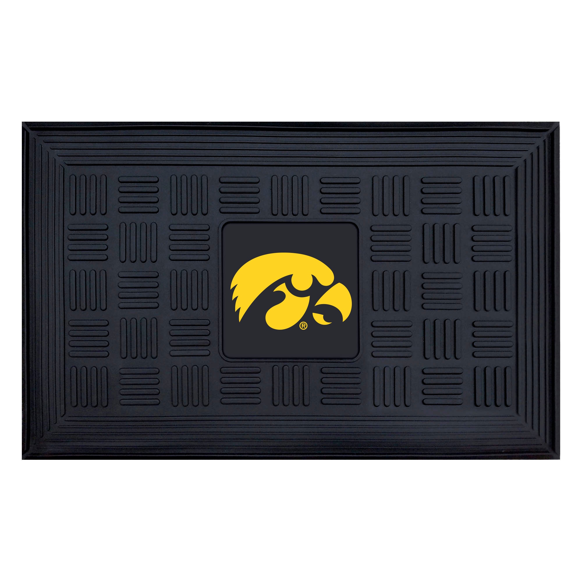  11393 Iowa Hawkeyes 2-ft x 3-ft Black Vinyl Rectangular Indoor or Outdoor Decorative Sports Door Mat