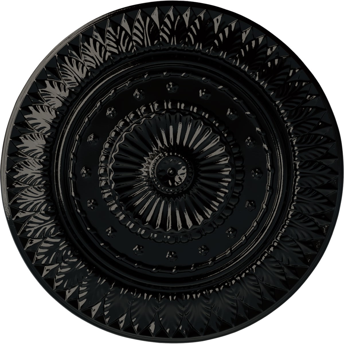 Ekena Millwork CM26CSBPS Christopher 26.625-in W x 26.625-in L Painted Black Pearl Polyurethane Whole Ceiling Medallion