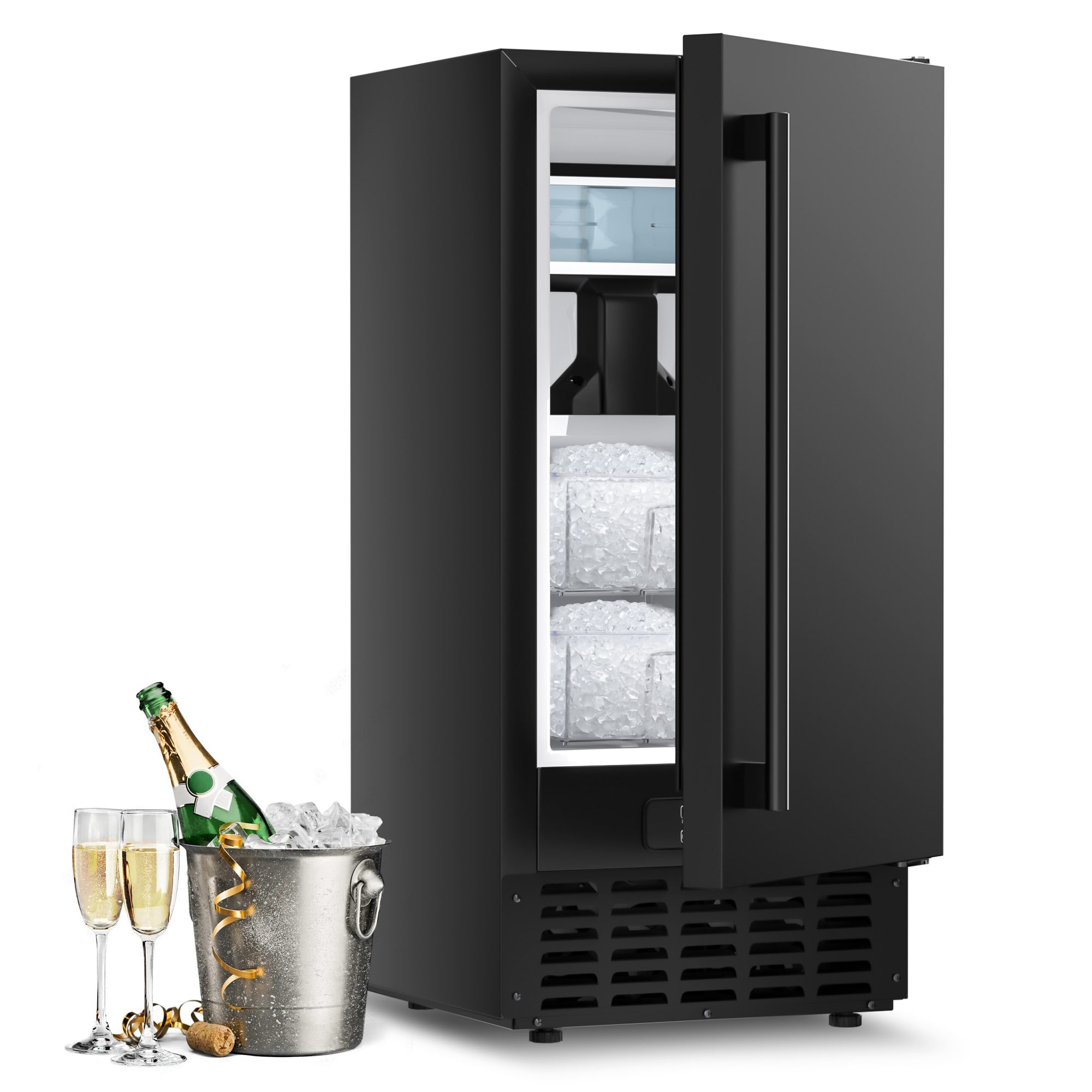 SIMZLIFE EF-72-E-LWS 66-lb Ice Per day Nugget Ice Maker ( Black )