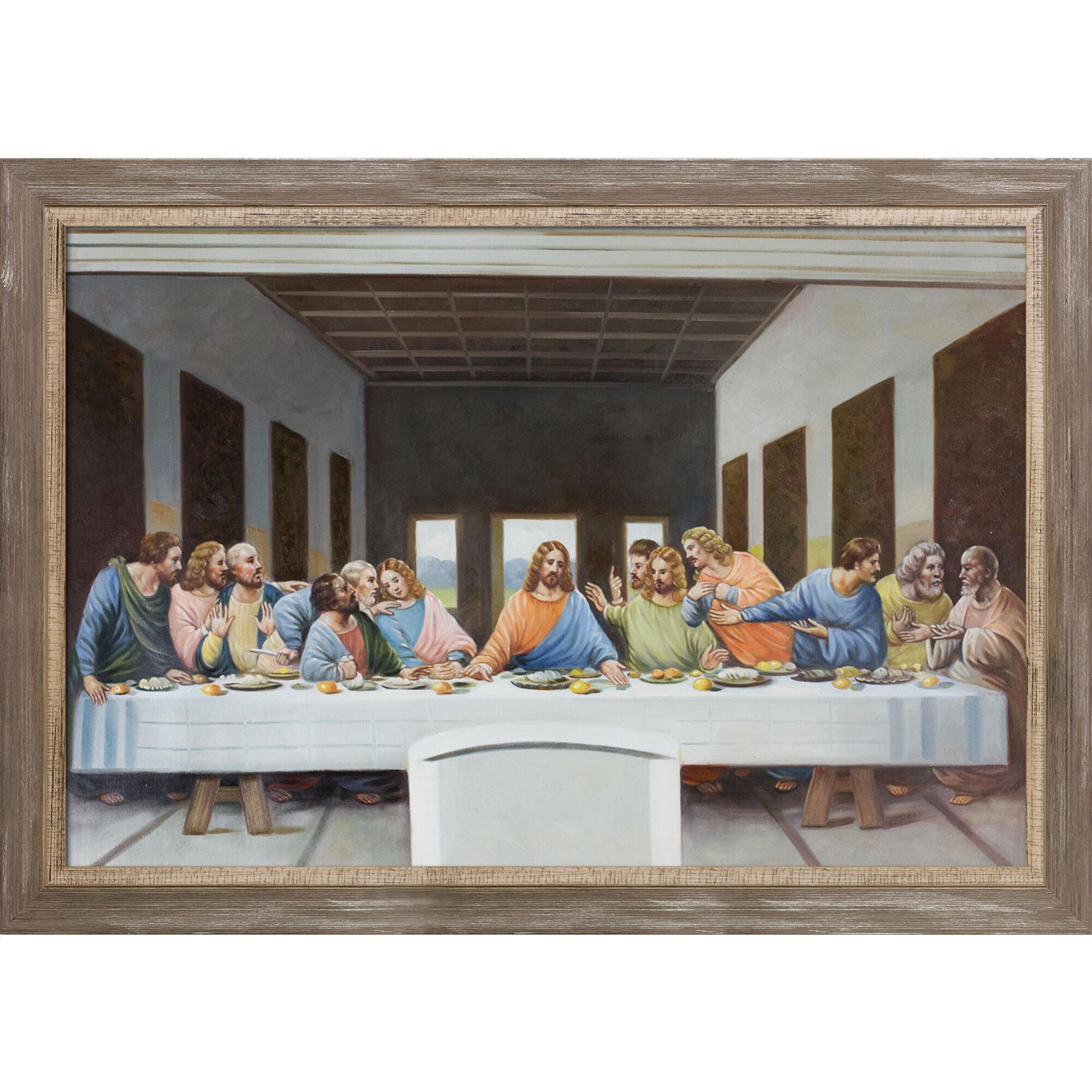 La Pastiche The Last Supper Leonardo Da Vinci Charcoal/Beige Wood ...