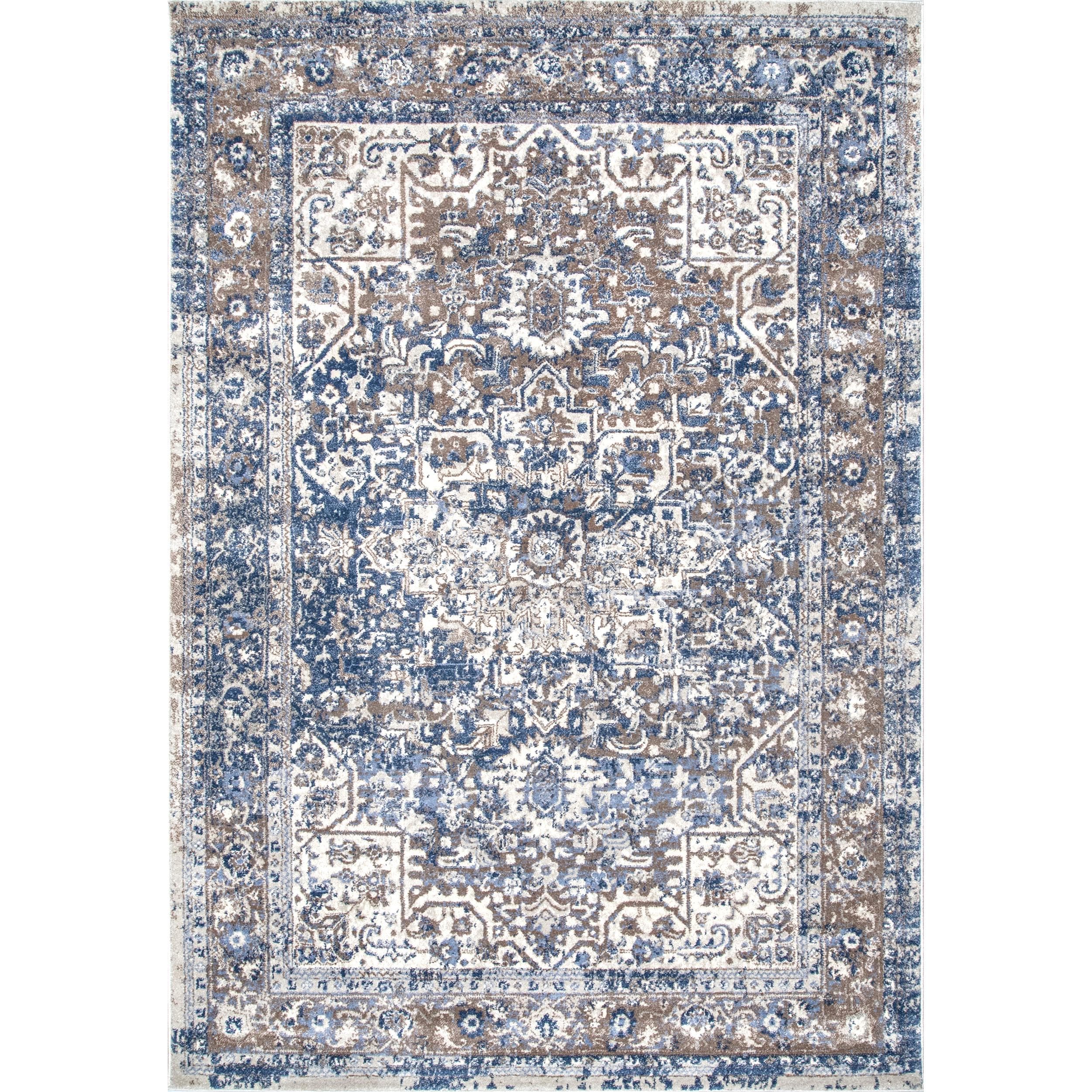 nuLOOM 12 x 15 Light Blue Indoor Medallion Area Rug in the Rugs ...