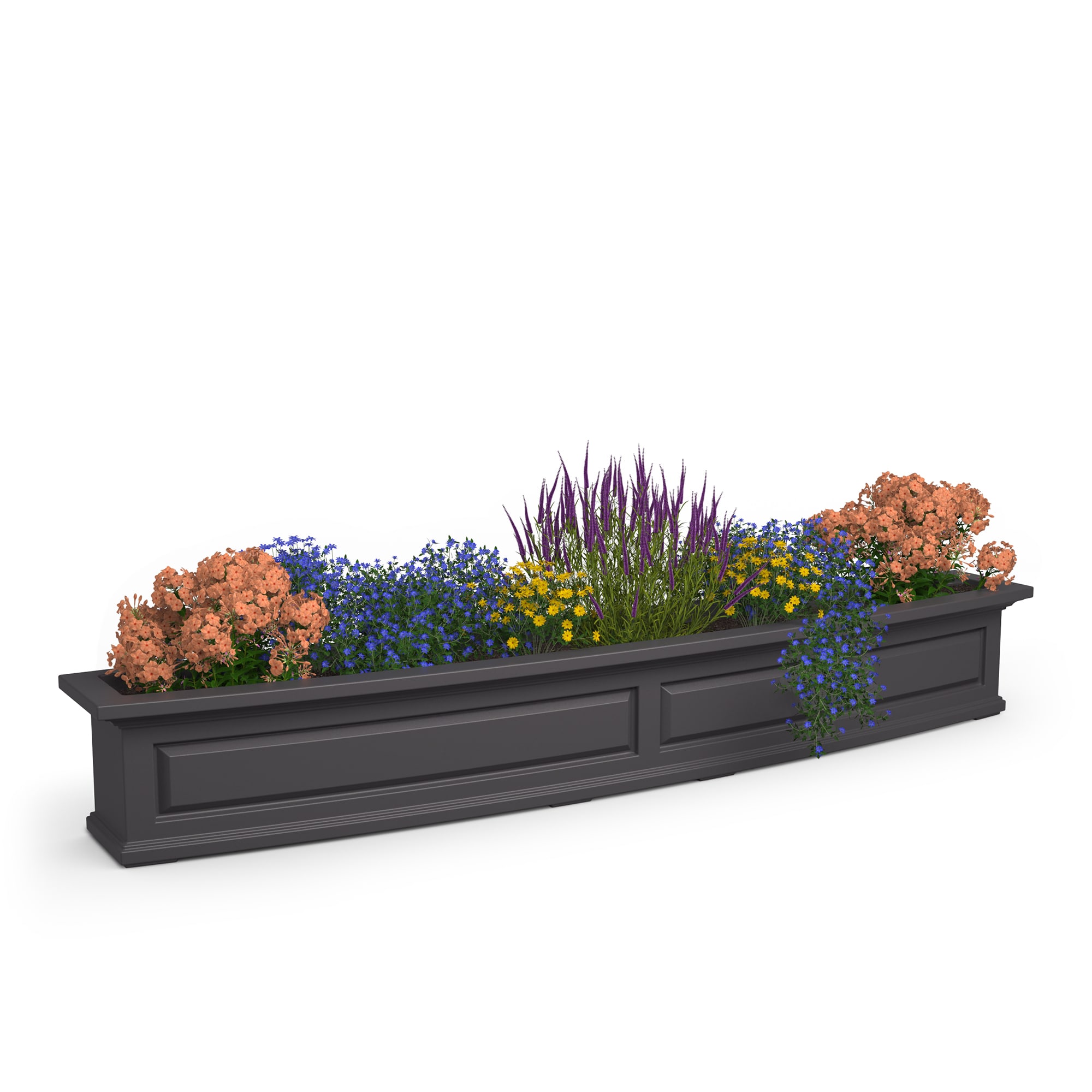 Mayne 4848-GRG Rectangle 7.1-in W Large Gray Resin Outdoor Window Box Self Watering