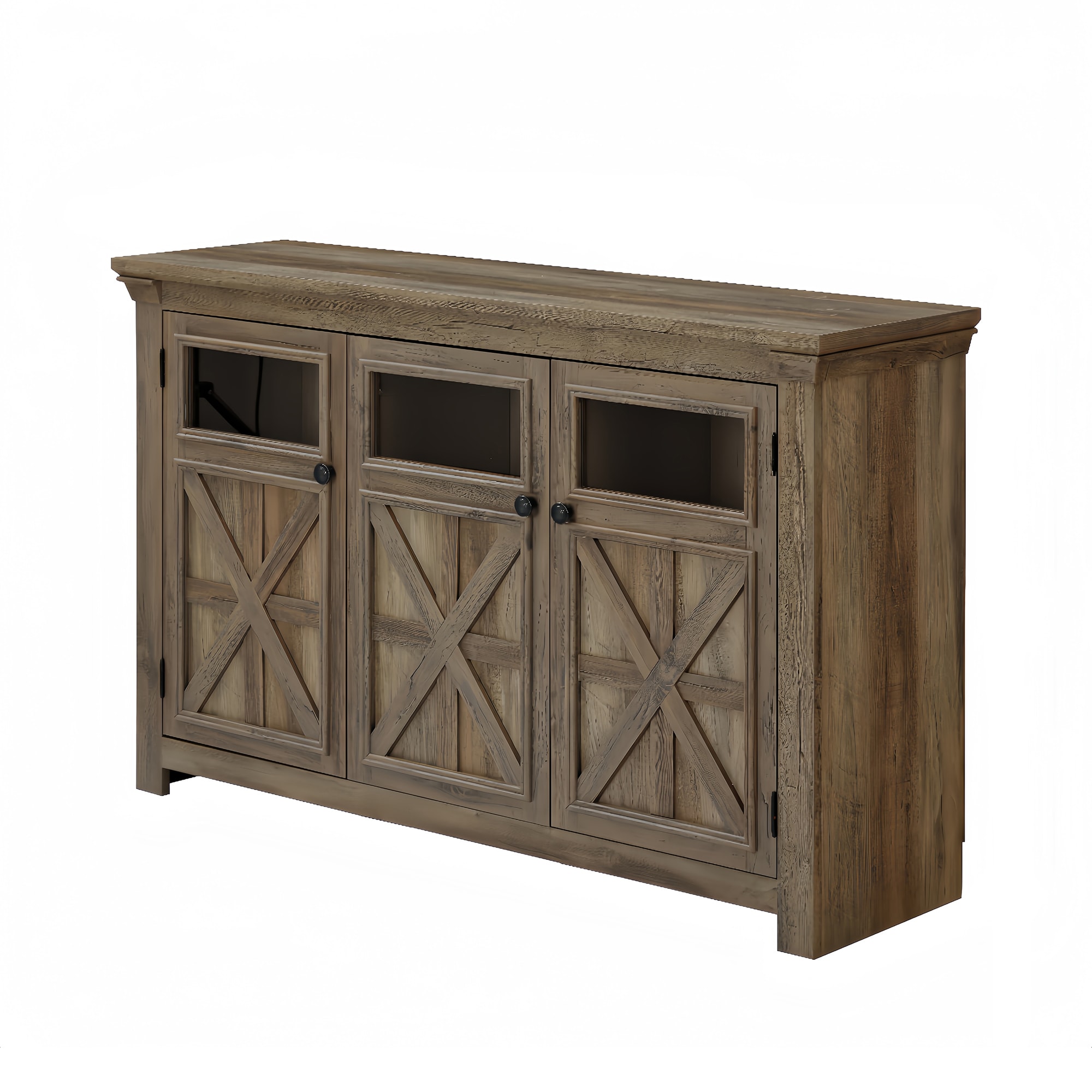 SINOFURN SYC500009GY Rustic Gray Wash Reclaimed wood Sideboard