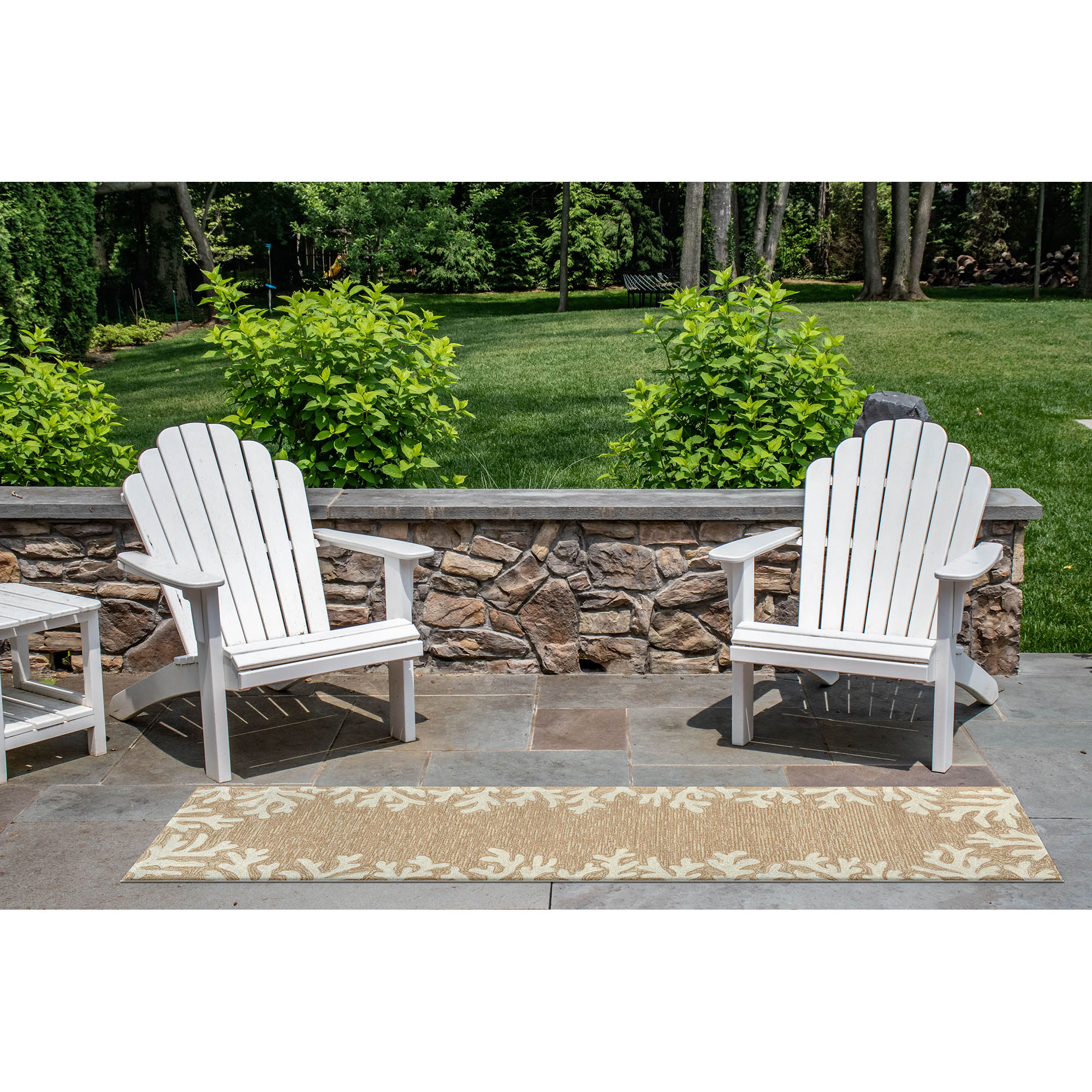 Liora Manne CAPR8162012 Capri 2 x 8 (ft) Tufted Polyester Neutral Rectangular Indoor/Outdoor Border Coastal Runner rug