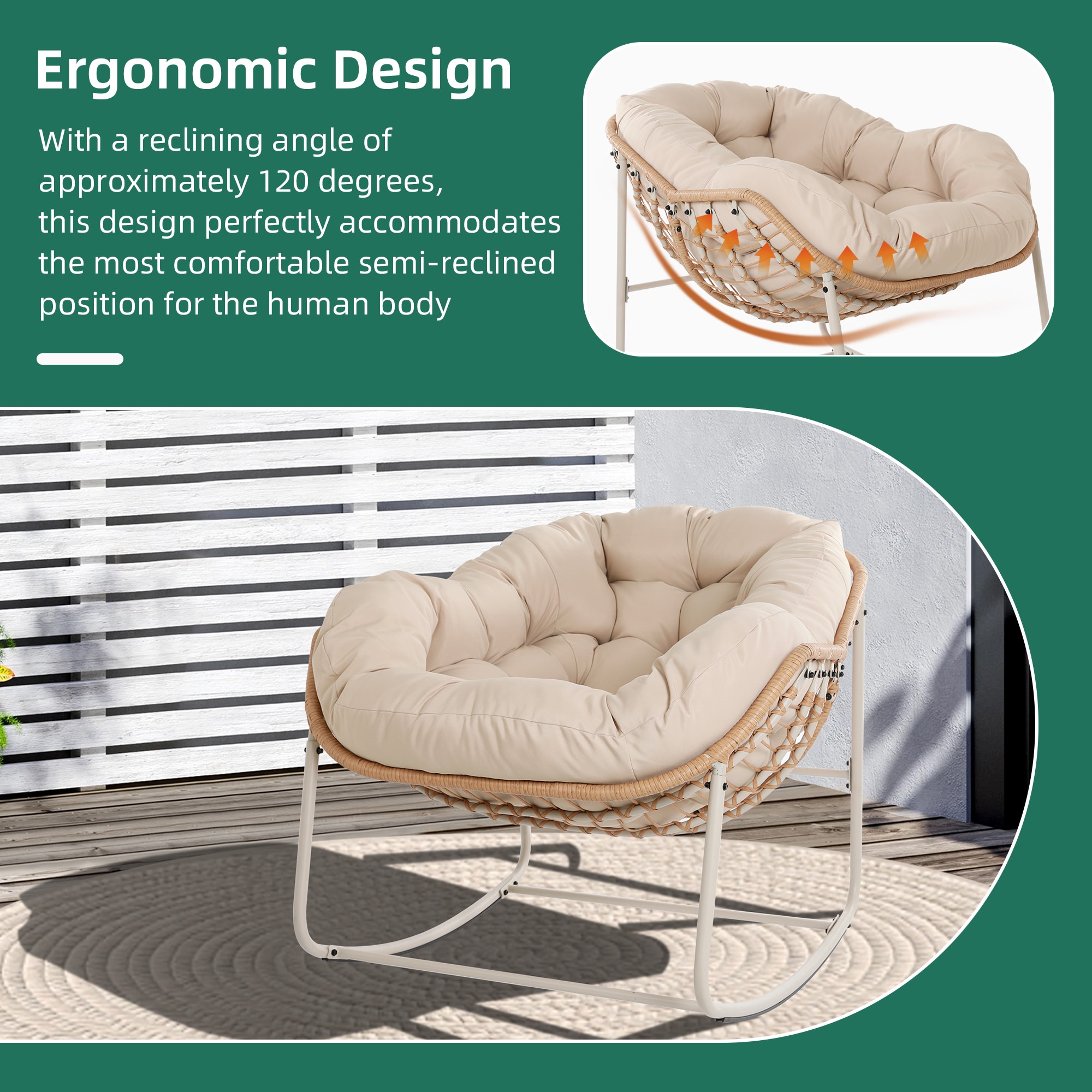 UPHA Y5BE-2AC-BEIGE Patio-Chairs - View #6