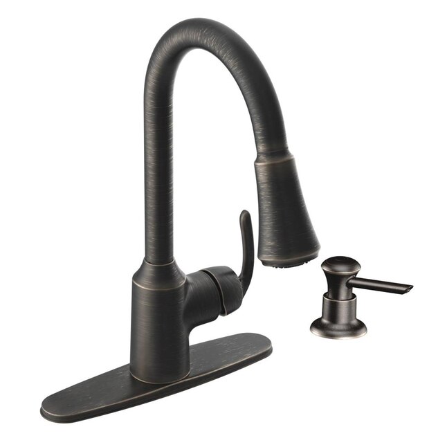 Moen Bayhill Mediterranean Bronze 1-Handle Deck Mount Pull-Down Handle Kitchen Faucet (Deck Plate Included) Moen Bayhill Mediterranean Bronze 1-Handle Deck Mount Pull-Down Handle Kitchen Faucet (Deck Plate Included)