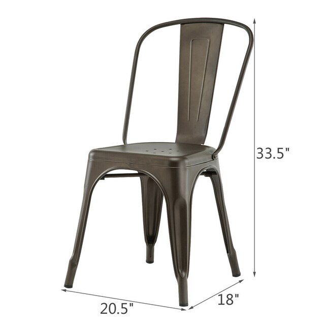 Goplus Set of 4 Costway Contemporary/Modern Dining Side Chair (Metal ...