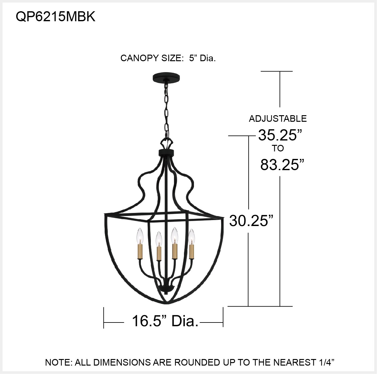 Quoizel QP6215MBK Pendant-Lights - View #5