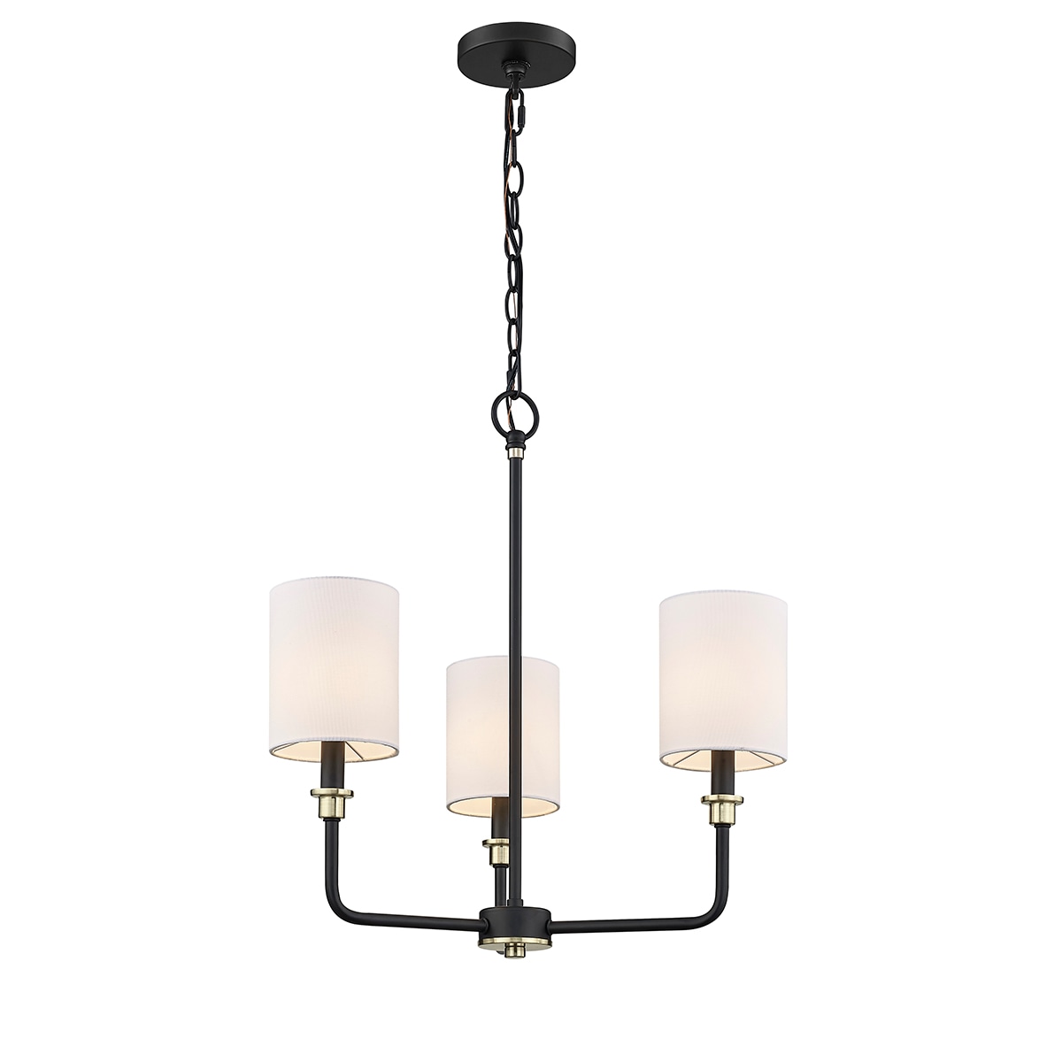 Millennium Lighting 9143-MB/MG Chelsea 3 -Light Matte Black Modern/contemporary For Use in Dining Rooms, Foyers, Kitchens, Living Rooms Chandelier