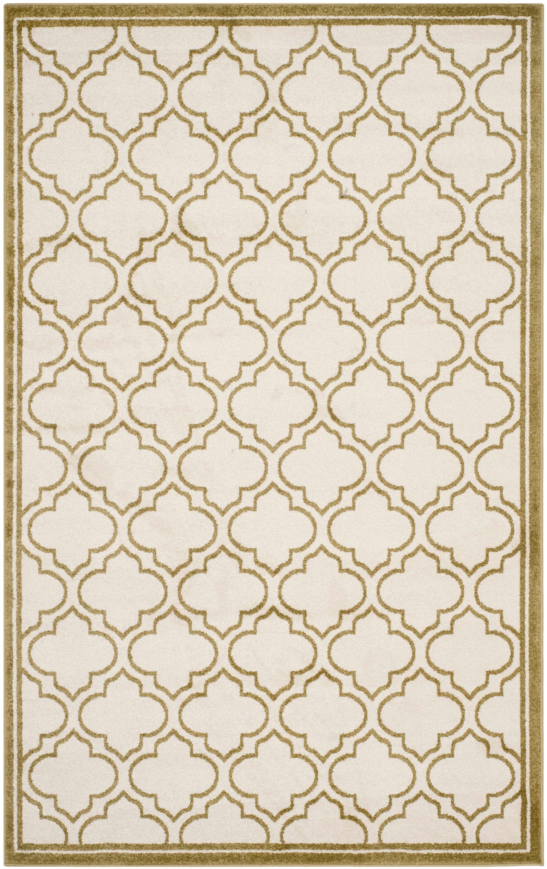 Safavieh AMT412A-6 Amherst Moroccan 6 x 9 (ft) Loomed Synthetic Ivory/Light Green Rectangular Indoor/Outdoor Geometric Area rug