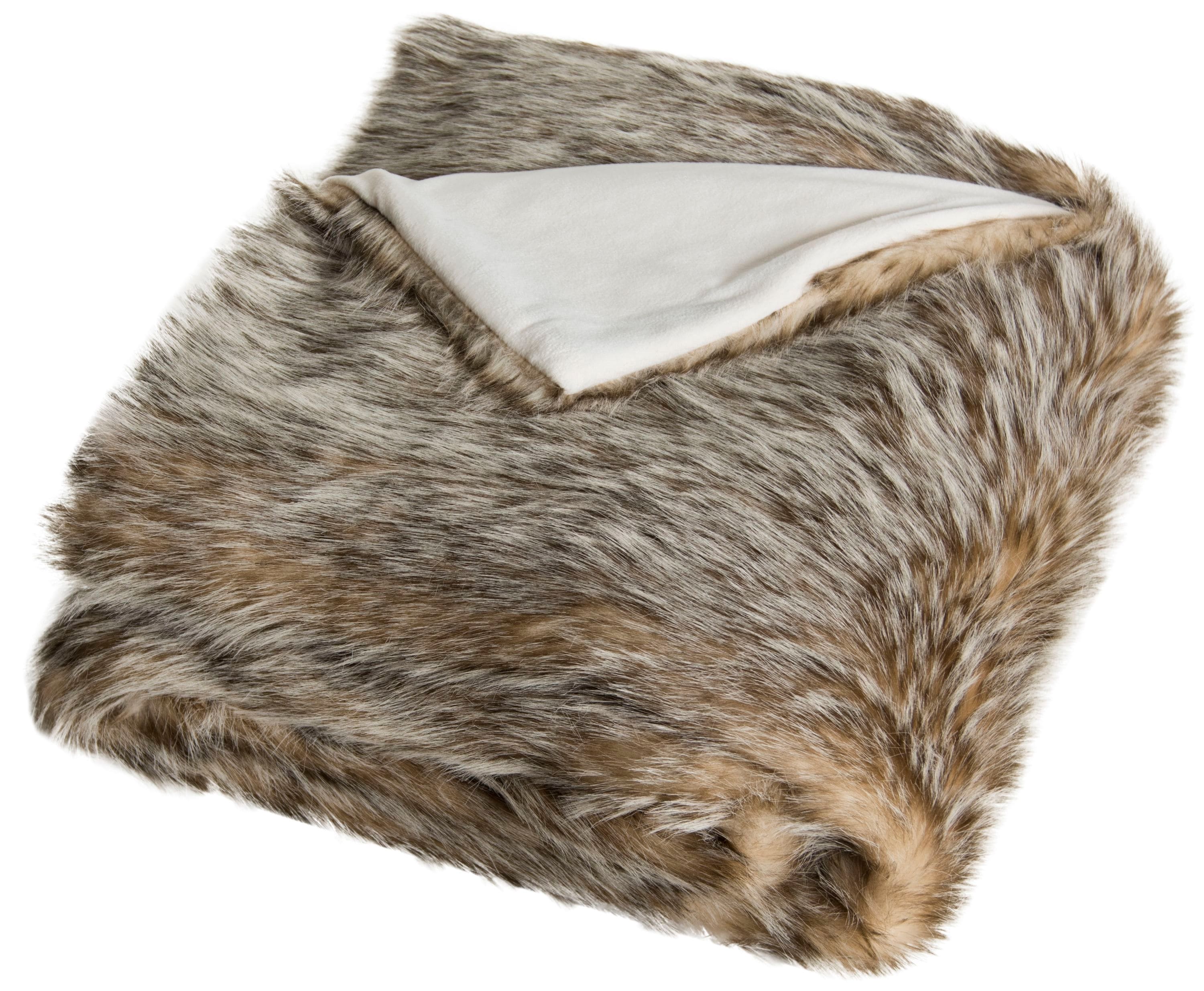 Safavieh Faux Fur Gray 60-in x 70-in 2-lb at Lowes.com