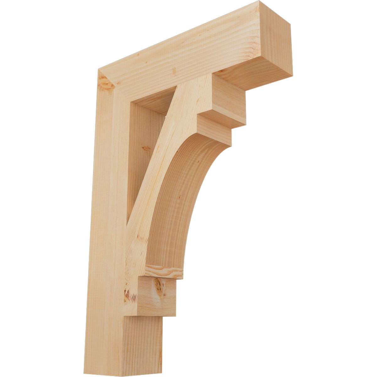 Ekena Millwork BKT06X24X36MRC05SDF Merced block smooth 5-1/2-in x 24-in x 36-in Douglas fir Brown Wood Standard bracket