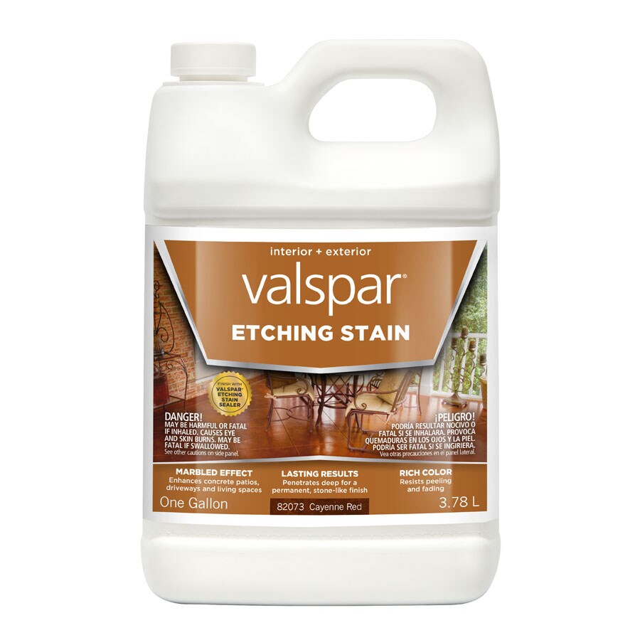Valspar 024.0082073.007 Cayenne Red Semi-Transparent Concrete Etching Stain (1-Gallon)