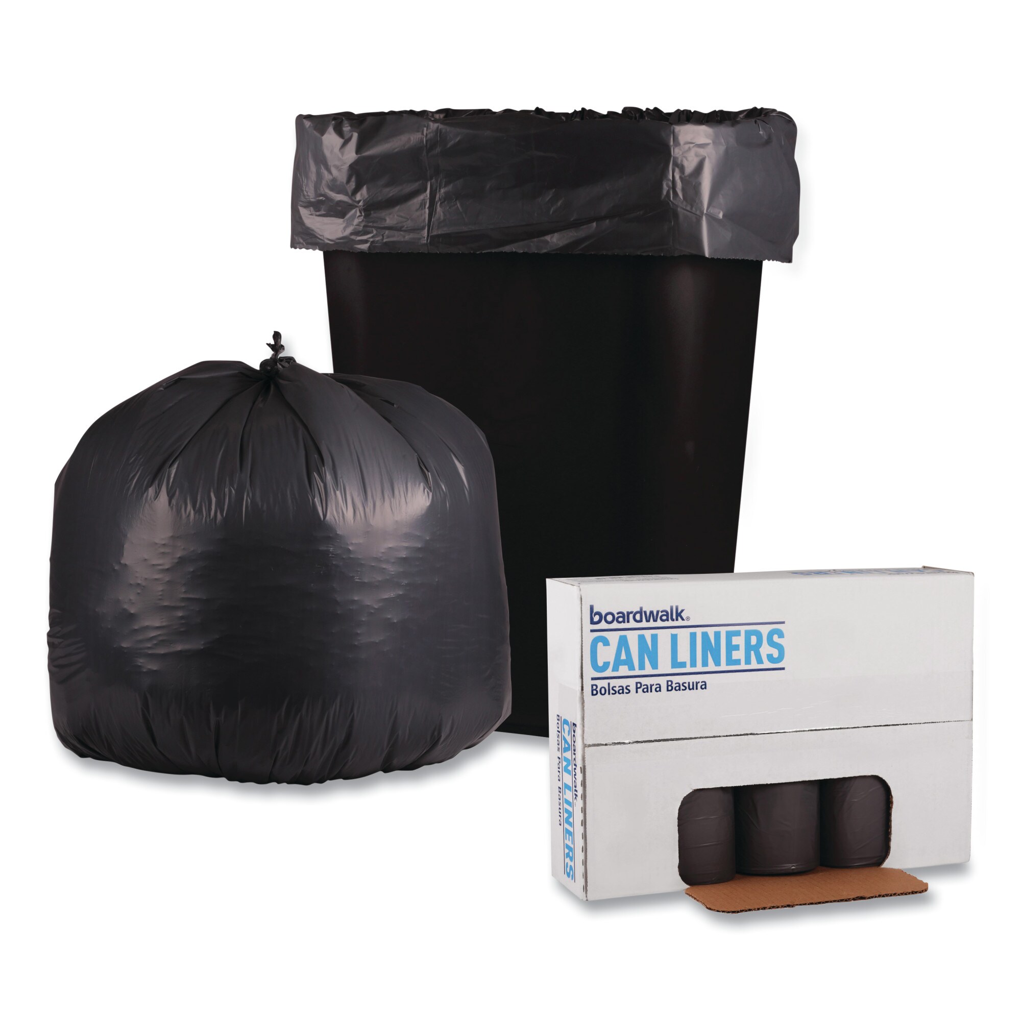 Boardwalk 30-Gallons Gray Plastic Can Twist Tie Trash Bag (100-Count) in  the Trash Bags department at