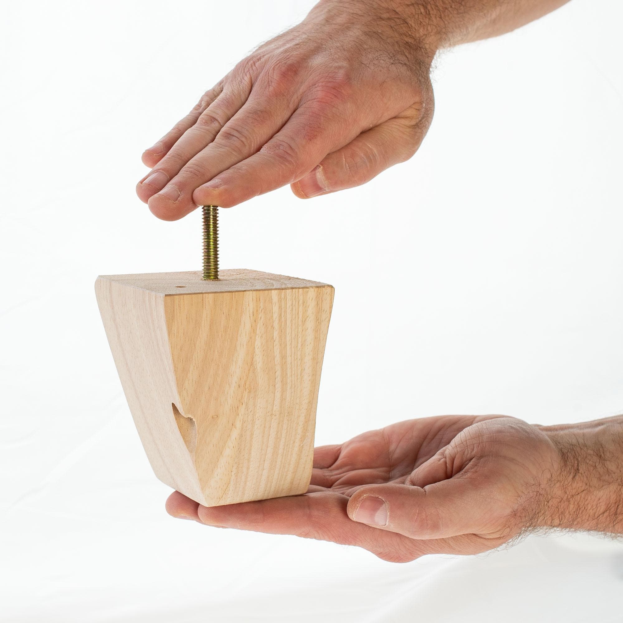 Unfinished Solid Hardwood Square Bun Foot Set with Hardware