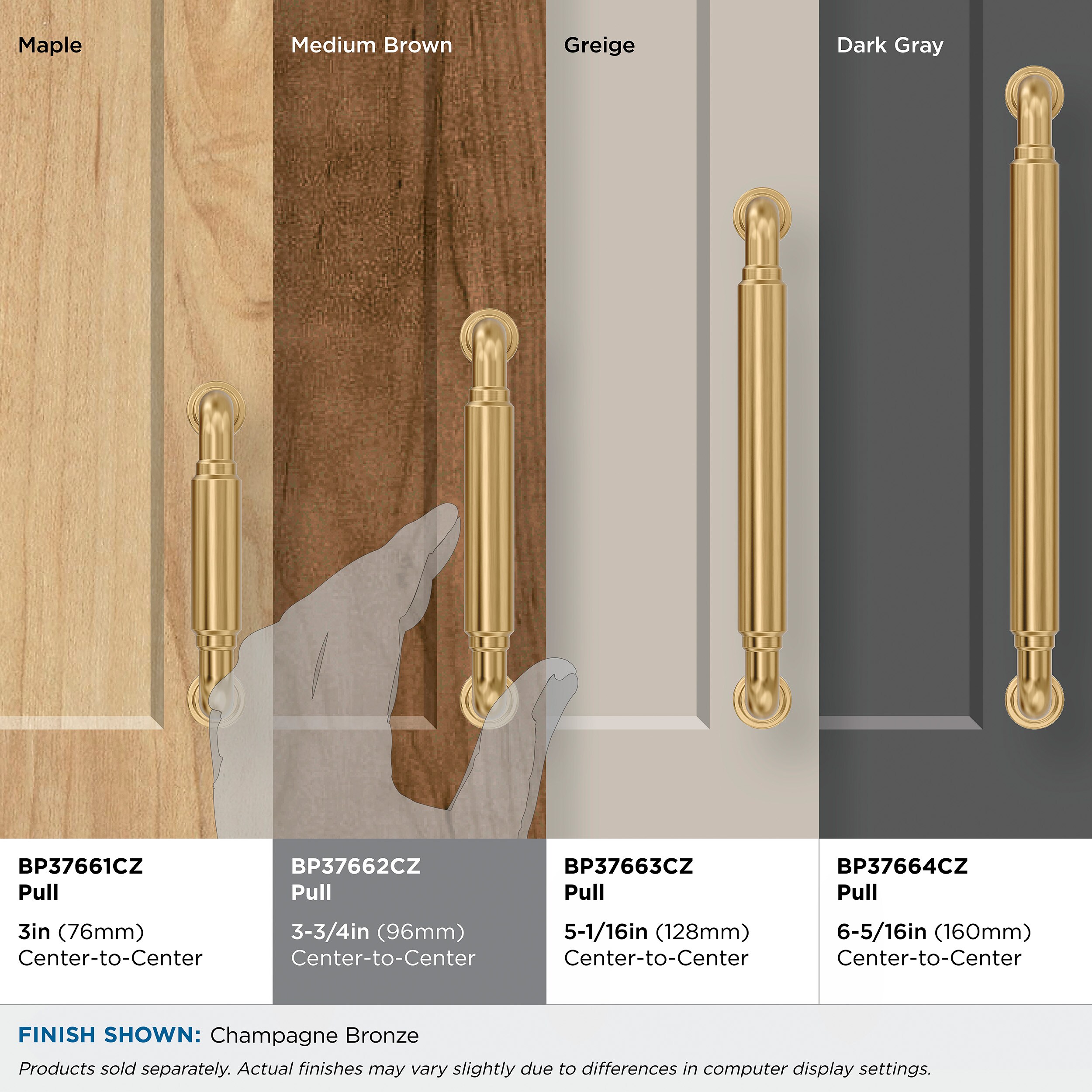 Amerock BP37662CZ Cabinet-Pulls - View #7