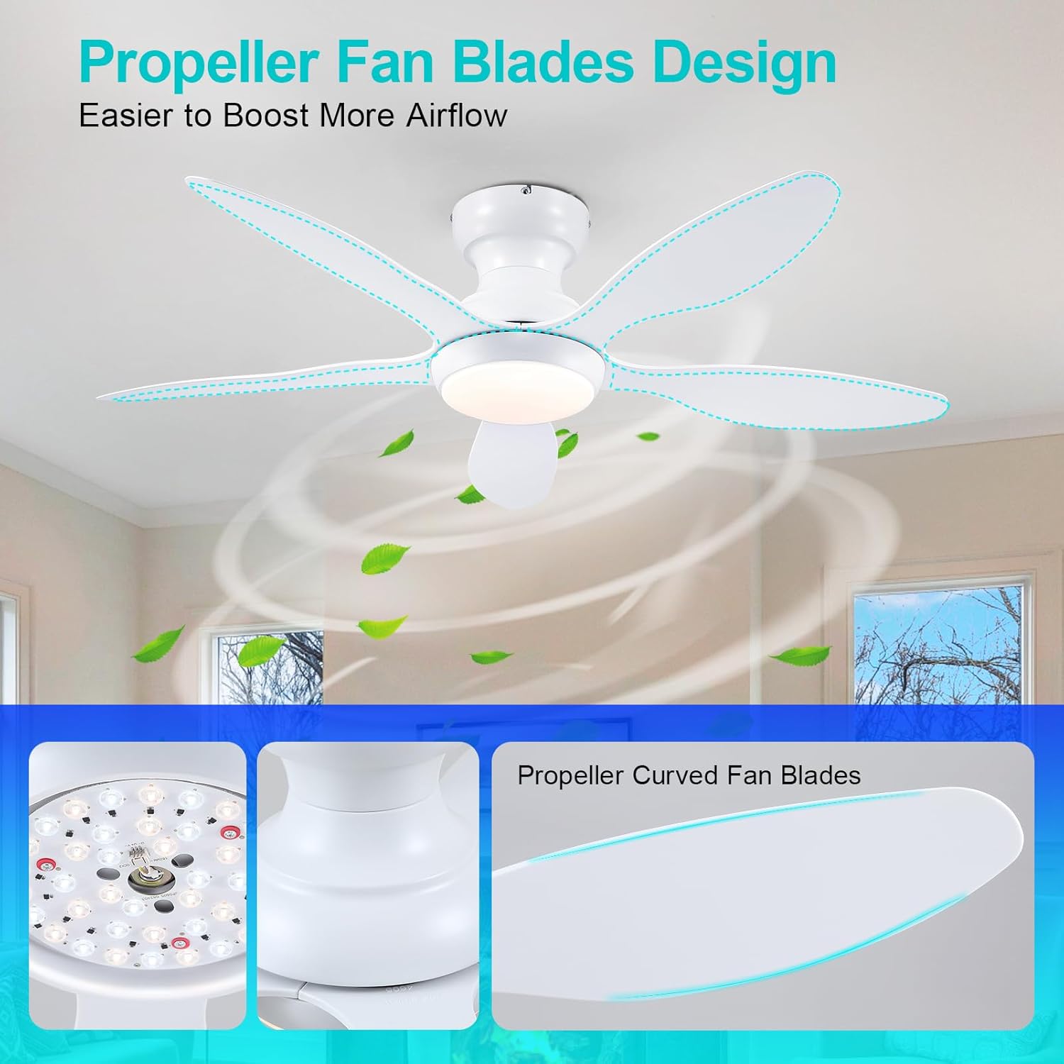 Gleam Flare GF-1098-46WH Ceiling-Fans - View #5