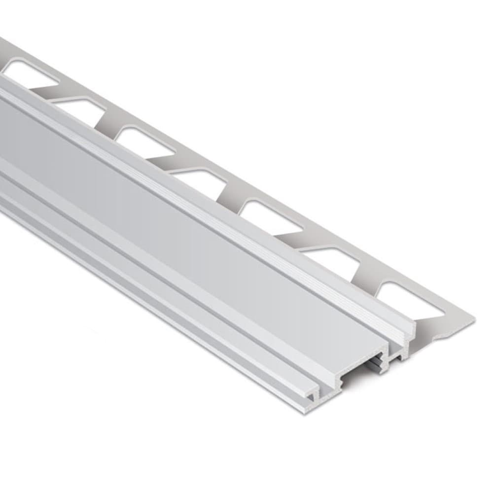 Schluter Systems TAS12 Trep-S 0.5-in W x 98.5-in L Aluminum Aluminum Stair nose Tile Edge Trim