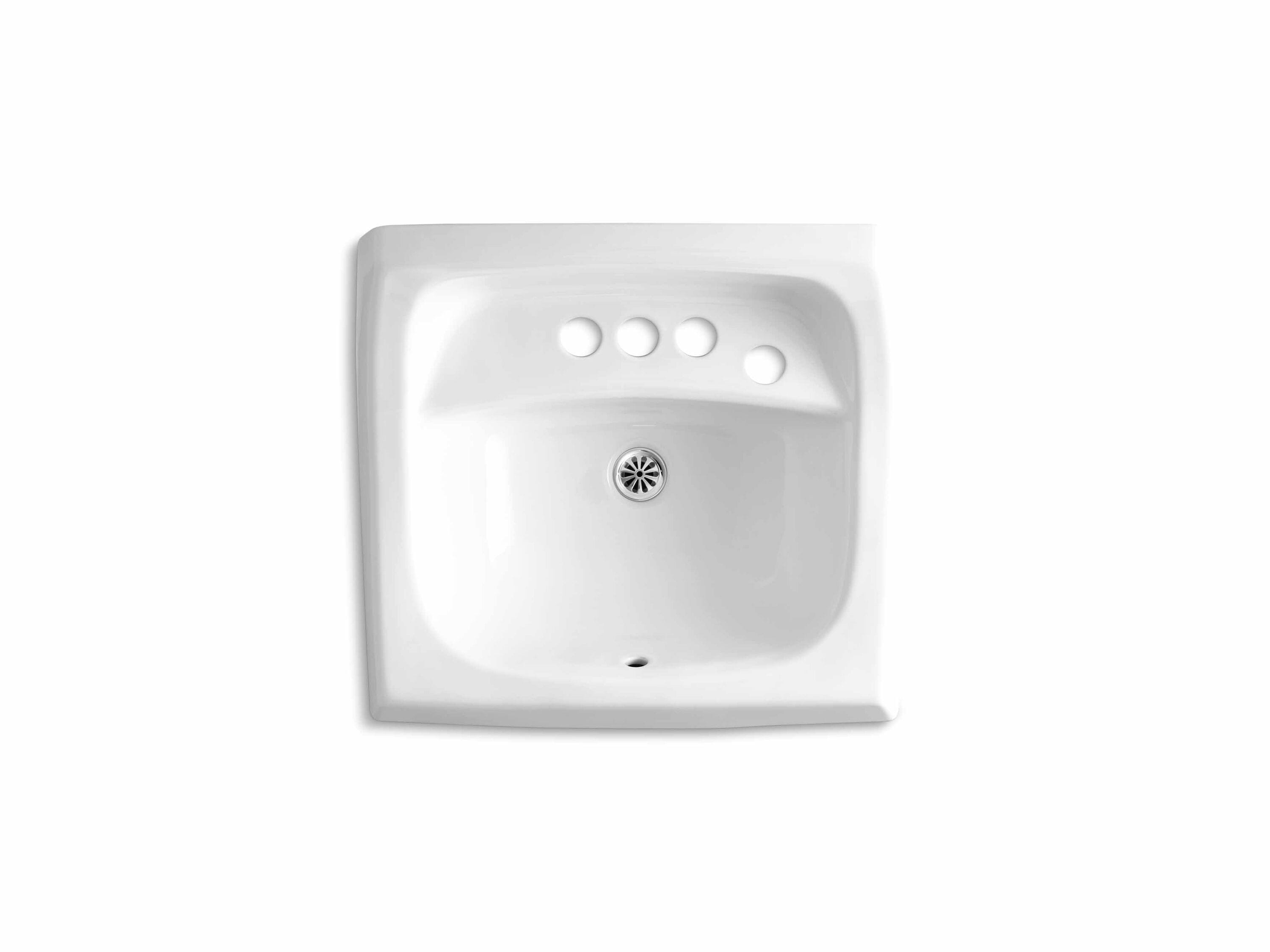 KOHLER Kingston White Wall-mount Rectangular Traditional Bathroom Sink ...