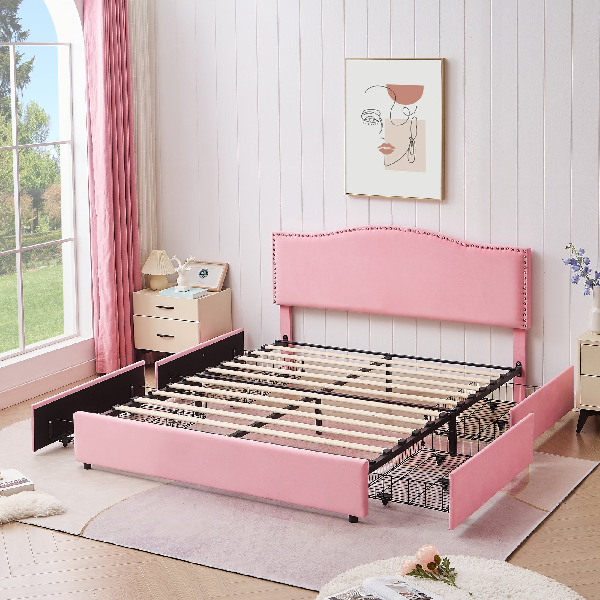 Vecelo LOE-CY-QB03-UP-PNK beds - View #2